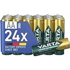Varta Batterier AA, uppladdningsbar, paket med 24, Recharge Accu Power on Demand, laddningsbart batteri, 2100 mAh Ni-MH, ingen minneseffekt, förladdade, redo att använda [Exklusivt på Amazon]
