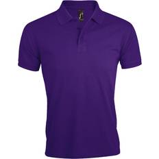 Multicoloured Polo Shirts Sol's Prime Pique Plain Short Sleeve Shirt Purple