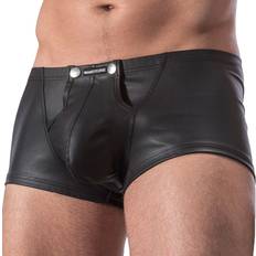 Men - Microfiber Trousers & Shorts Popper Pants Boxer - Black