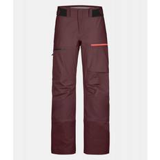 Red - Skiing Trousers Ortovox Women's 3L Ravine Shell Pants Ski trousers XL, red