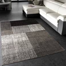 Marron Tapis Tapis Moderne À Carreaux Poils Courts Moucheté Gris Crème Brun 120x170 cm Marron