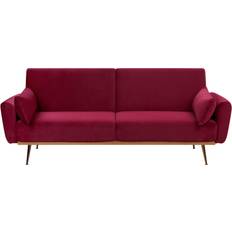 Red Sofas Beliani Velvet Bed Sofa