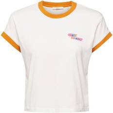 Esprit Cropped Logo T-Shirt - Off White