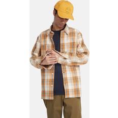 Timberland Men Shirts Timberland Windham Flannel Shirt For Men In Orange/beige Yellow