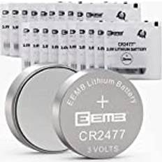 EEMB EEMB 20-pack CR2477 batteri 3 V litiumknappcellsbatterier 2 477 batteri DL2477, ECR2477 för elektroniskt ljus, ljus, fjärrkontroll, nyckelring, larm, kontaktsensor, intelligenta enheter