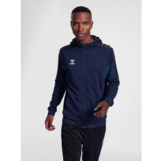 Herre - Mesh Sweatere Hummel Authentic Sports Sweatjakke - Marin/Grå/Hvid