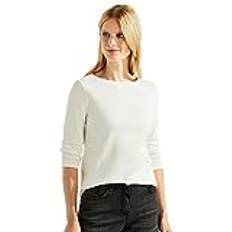 Linnen T-shirts Cecil basic shirt in unifarbe in vanilla white Weiß