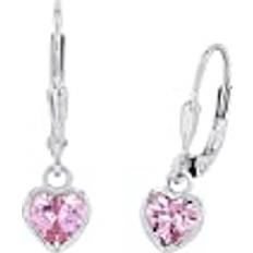 Prinzessin Lillifee Princess Lillifee Örhängen Öronsmycken, med Zirkonia syntet. 2,1 cm, Rosa, Hjärtat, Levereras en presentask för smycken, 9081905