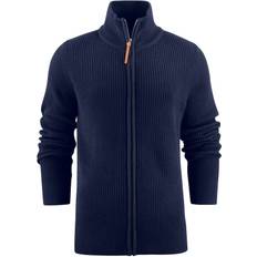 Men Cardigans James Harvest Mens Brockway Knitted Cardigan Navy