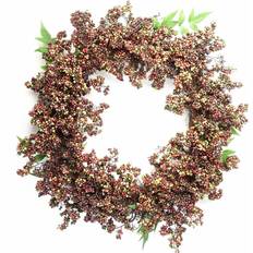 Leaf Artificial Berries Wreath Wall Decor 60x55cm