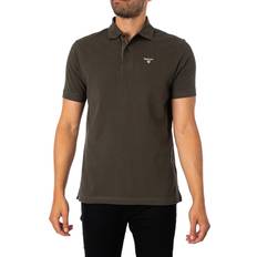Green Polo Shirts Barbour Tartan Pique Polo Shirt Forest Green