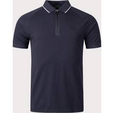 BOSS Men's Philix Zip Plaquet Polo Shirt Black 44/Regular