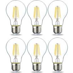 Amazon Basics LED E27 Edison Screw Bulb, 4.3W equivalent to 40W Clear Filament, Non Dimmable Pack of 6