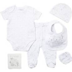 M Other Sets Children's Clothing Bear Embroidered Cotton 6-Piece Baby Gift Set White 0-3