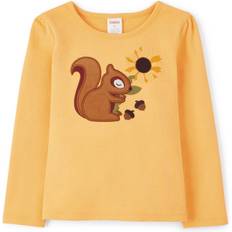 Gymboree gymboree girls and Toddler Embroidered graphic Long Sleeve T-Shirts, Harvest Squirrel