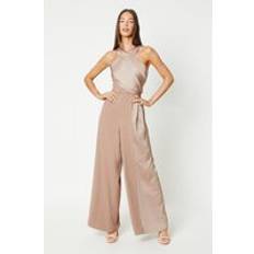 Bronze Jumpsuits & Overalls Coast Satin Panelled Cross Neck Fluid Jumpsuit Bronze