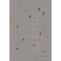 Grey Posters Fine Little Day Skiers Poster 50x70cm