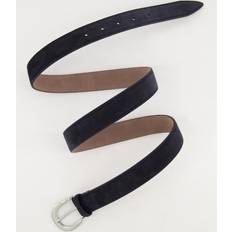 Blåa Skärp Ulla Popken Stora storlekar Mockabälte mockaoptik med metallic-spänne, Dam, blå 125, Läder