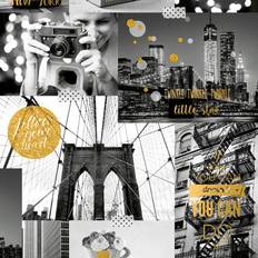 Wallpapers Muriva Ugepa Bright Lights Big City Gold Wallpaper L31002