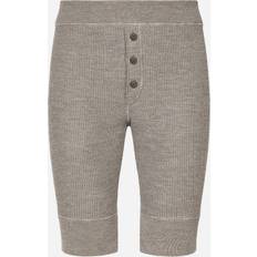 Men - Ribbed Pants & Shorts Dolce & Gabbana Buttoned wool-blend shorts grey