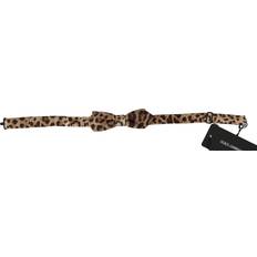 Léopard Ceintures Dolce & Gabbana Brown Leopard Silk Adjustable Neck Papillon Men Bow Tie