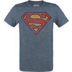 T-shirt av Superman Logo Herr blåmelerad