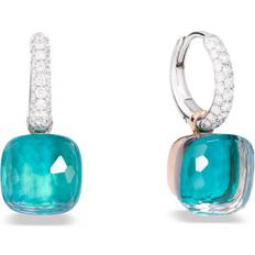 Blue Earrings Pomellato Nudo Classic Earrings - White Gold/Diamond/Blue