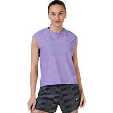 Nike Air Top SS Purple, Female, Tøj, T-shirt, Løb, Lilla