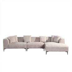 Banken Home Deluxe Hoekbank TORINO 344 x 178 cm Beige Rechts