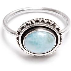 Smycken Bali Ringar Larimar, oval silverring med filigran Filigran silversmycken