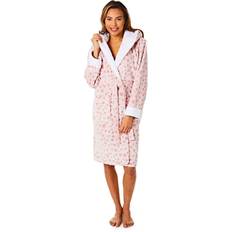 Donna - Rosa Accappatoi Light & Shade Star Print Super Cosy Hooded Robe Pink