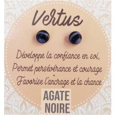 Agate Earrings Les Tresors De Lily [R2129] Ohrringe 'Mineralia' aus schwarzem Achat mm