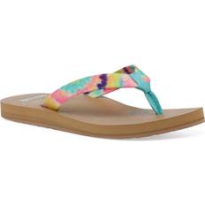 Damen - Türkis Sandalen Sanuk Damen Ashland Soft Top Batikfärbung Flipflop, Türkis Multi