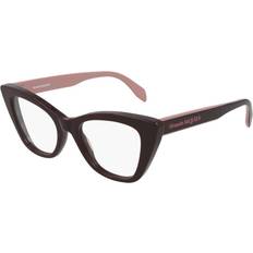 Alexander McQueen AM0305O 004 Women’s Burgundy Size Free Lenses HSA/FSA Insurance Blue Light Block Available