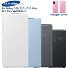 Samsung Original LED Smart View Flip Phone Case For Galaxy S20 S20 S20 Ultra 5G LED Wallet Cover Black/Grey/White