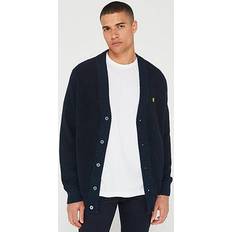 Lyle & Scott Men Cardigans Lyle & Scott Birdseye Cardigan Navy, Navy, 2Xl, Men Navy