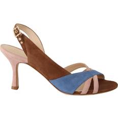 GIA COUTURE Multicolor Suede Leather Slingback Heels Sandals Shoes EU37/US6.5