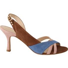 Dame - Multifargete Pumps Gia Borghini GIA COUTURE Multicolor Suede Leather Slingback Heels Sandals Shoes EU37/US6.5