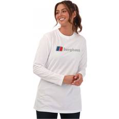 Berghaus Women T-shirts Berghaus Women's Womens Boyfriend Big Classic Logo LS T-Shirt White