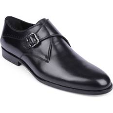 Women Monks Vellapais Men's Leather Monk Strap Dress Shoes Black