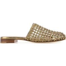 Damen - Golden Pantoletten Ferragamo Gold Leather Ellas Slippers