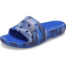 Multicolored Slides Crocs Unisex Classic Camo Slide Sandals, Blue Bolt/Multi, 15 Men