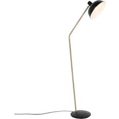 QAZQA Vloerlampen QAZQA Retro Vloerlamp Zwart Met Brons