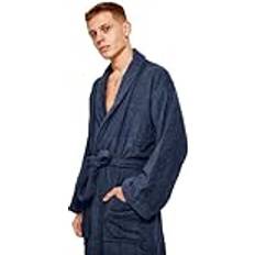 Solid Colours - Women Sleepwear Brentfords Towel Bath Robe Dressing Gown - Navy Blue