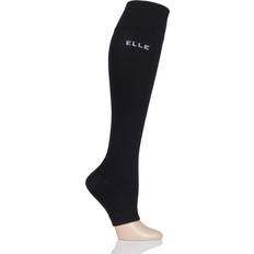 Elle Pair Milk Compression Open Toe Socks Black