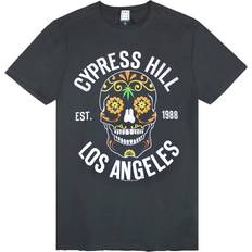 Floral - Man T-shirts Amplified Mens Cypress Hill Floral Skull T-Shirt Charcoal