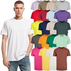 Build Your Brand T-shirt för män, hals, basic herrtopp av bomull med hals finns många färger, XS-5XL storlekar finns tillgängliga, Svart Black