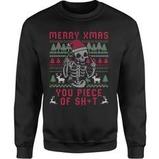 Eduardo Ely Merry Christmas You Piece Of Sh*T Unisex Sweatshirt Black Black