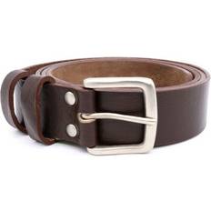 Brown - Women Belts Duke Mens Liam Kingsize Square Leather Belt Brown