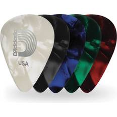 D'Addario 1CBUP6-10 Picks Pearl Celluloid Picks Green Pearl 10 Picks Standard Shape in Heavy